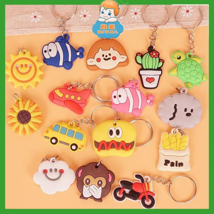 Móc khóa đáng yêu SILICON, móc chìa khóa hoạt hình nhiều mẫu, 1k.