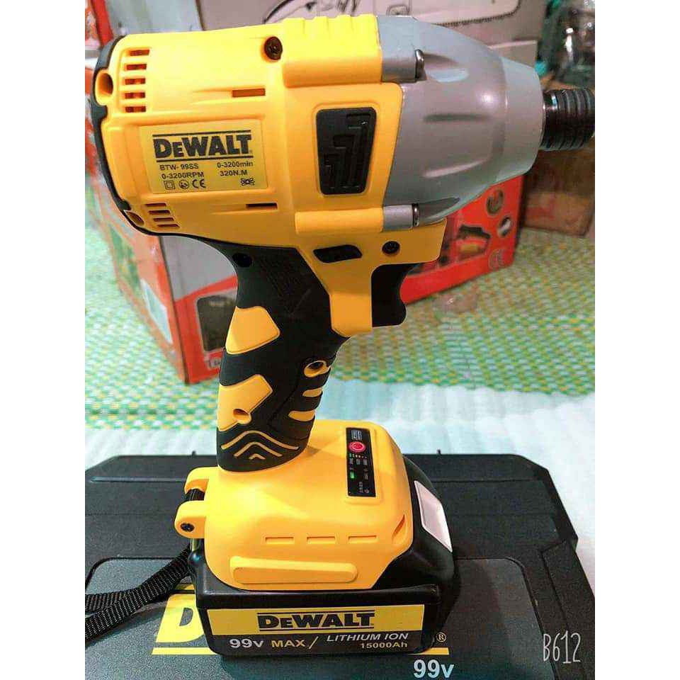 [ FREESHIP ] Máy chuyên bắt vít DEWALT 99V 2 Pin - Bắn Vít dùng Pin 10 CELL - 100% Lõi Đồng - KHÔNG CHỔI THAN