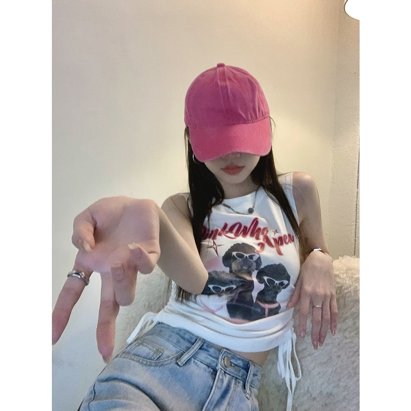 77 Áo Thun Không Tay Dáng Ôm In Họa Tiết Phong Cách Mỹ Thời Trang Cho Nữ