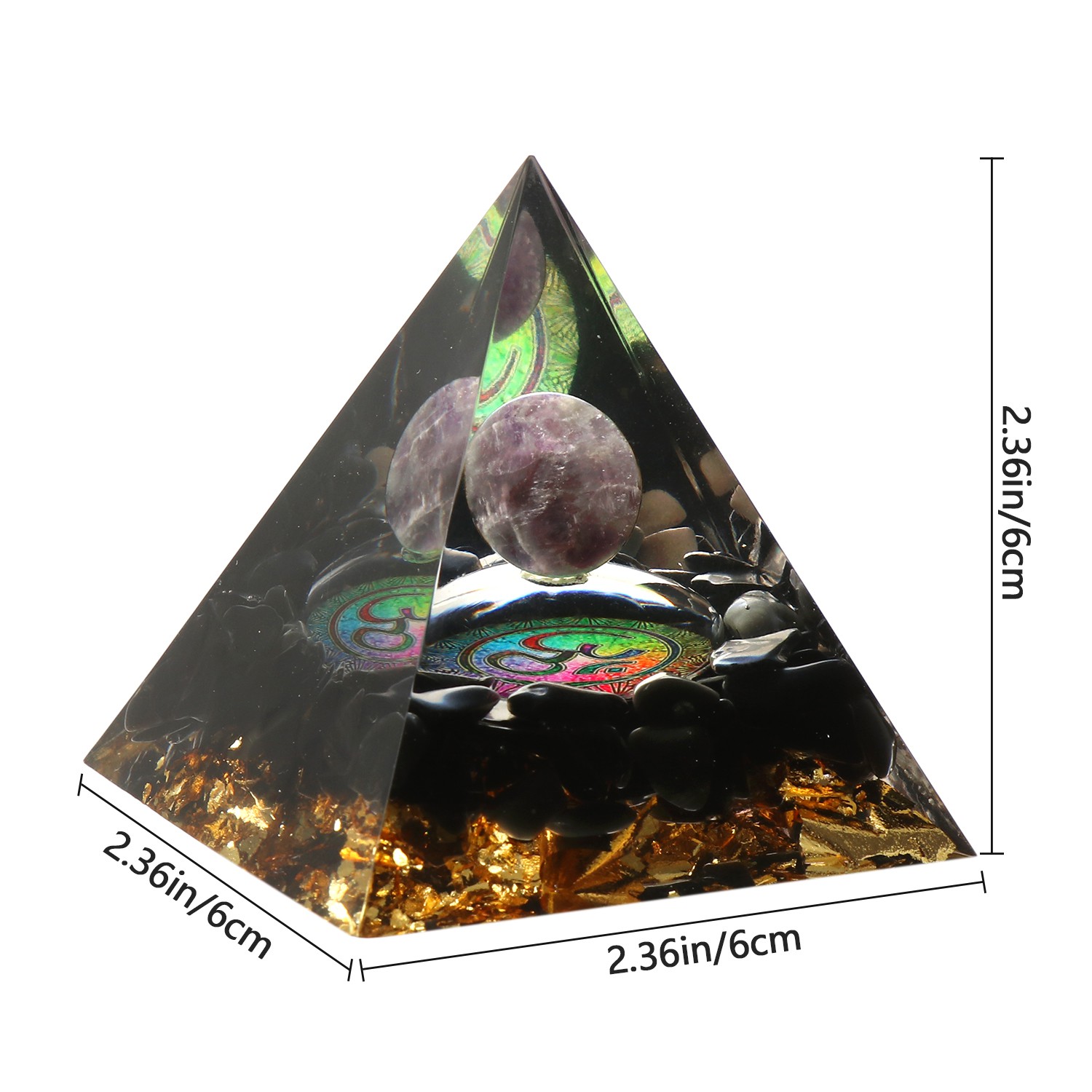 ❀SIMPLE❀ Shelf Decor Orgone Pyramid Spirtual Things|Decor Positive Energy Generator Chakra|Orgonite Boost Immune System Hand Craft Gifts for Women with Obsidian|EMF Protection – Healing