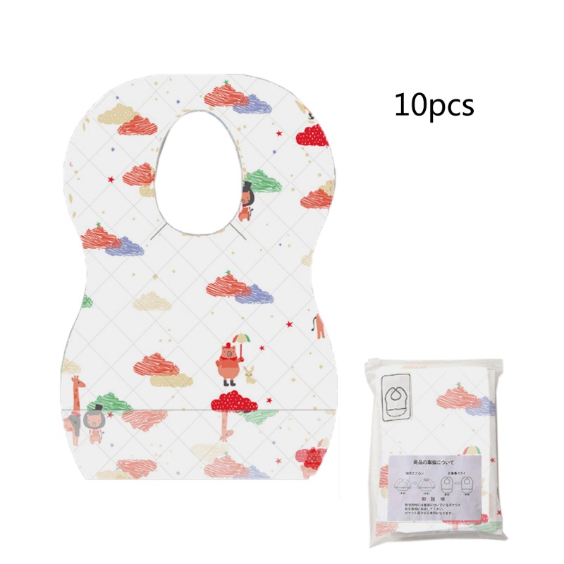 Set 10 Yếm Ăn Dùng Một Lần Thân Thiện Với Da Dành Cho Bé Trai Và Bé Gái