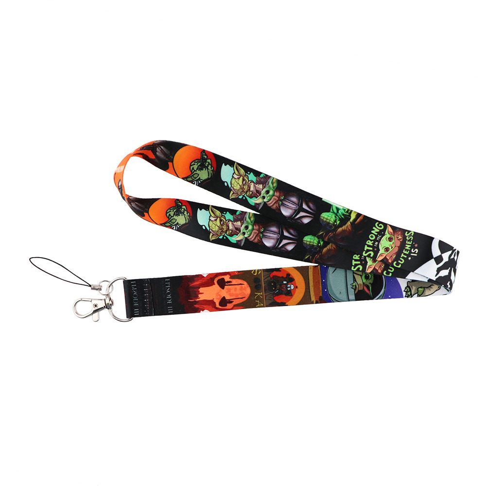BERNARDO Gifts Alien Lanyards Keyring Neck Strap Baby Yoda Hanging Rope Certificate Lanyard Phone Pendant Cartoon Lariat Keycord Webbing Mobile Phone Straps