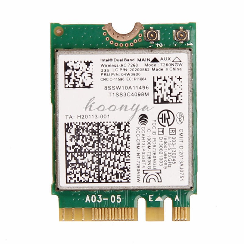 Card Wifi Laptop Dell Chuẩn AC 7265NGW Gen 5, 6, 7