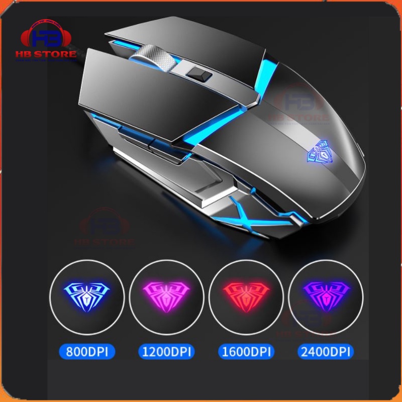 Chuột gaming có dây Aula S20 pro lập trình macro 4800DPI Led RGB nhiều chế độ cực đẹp