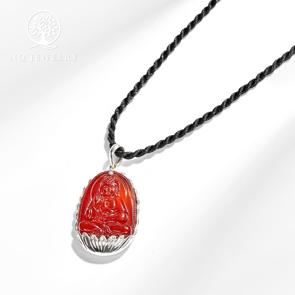 Dây chuyền phật bản mệnh bọc bạc đỏ - NQ Jewelry