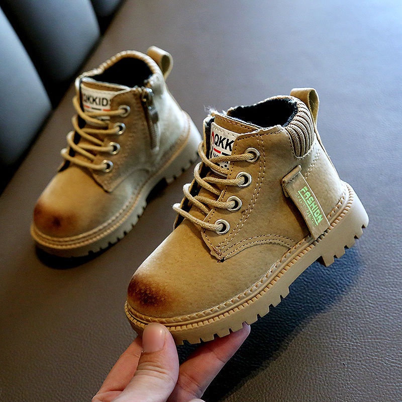 Giày bốt da cổ cao thời trang cho bé