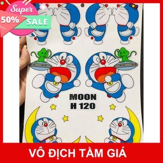 Hcm- ddxm-v12-49 tem nổi hình đôrêmon, decal trang trí xe, tem dán xe máy, stick nổi