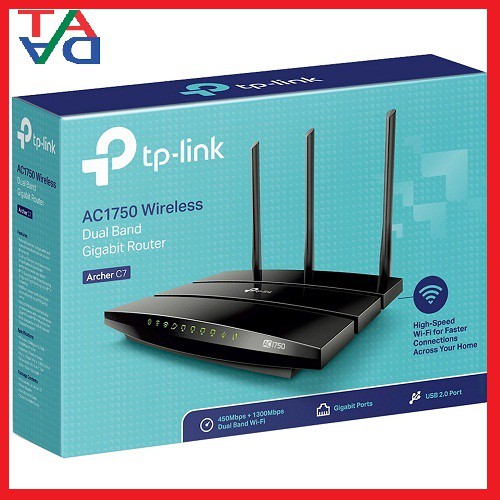 [Mã ELCLJUN giảm 7% đơn 500K] Router Gigabit Wi-Fi Băng Tần Kép AC1750 TP-Link Archer C7 - Hàng Chính Hãng