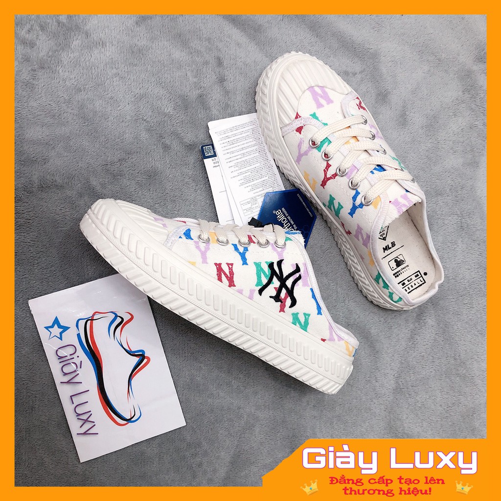 Giày Thể Thao Sneaker Sục Đạp Gót n.y Trắng Họa Tiết Cao Cấp - Giày Luxy | BigBuy360 - bigbuy360.vn