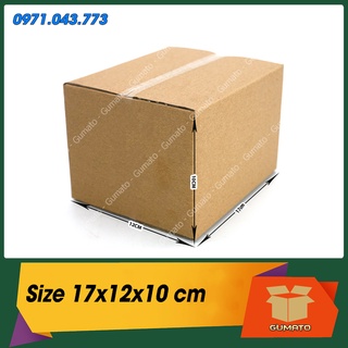 Size 17x12x10 cm, hộp giấy thùng carton gói hàng tại Gumato (Mã số P37)