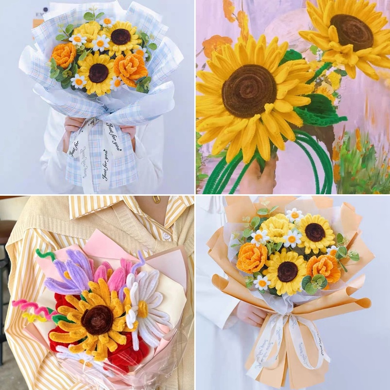 Hoa Hướng Dương Xoắn Thủ Công Làm Quà Tặng Valentine Sáng Tạo