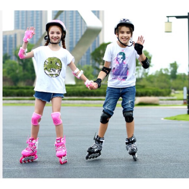 Giày trượt Patin trẻ em, người lớn cao cấp 2020 -Tặng Bộ bảo hộ ( Mũ + chân + tay )