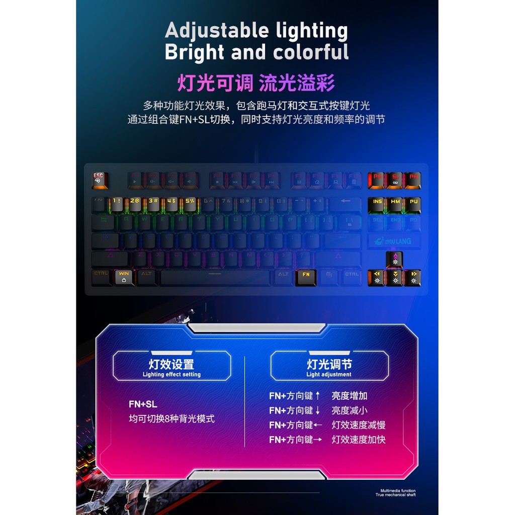 Bàn Phím Cơ K2 PRO Led RGB ĐỔi Màu- 10 Chế Độ Khác Nhau