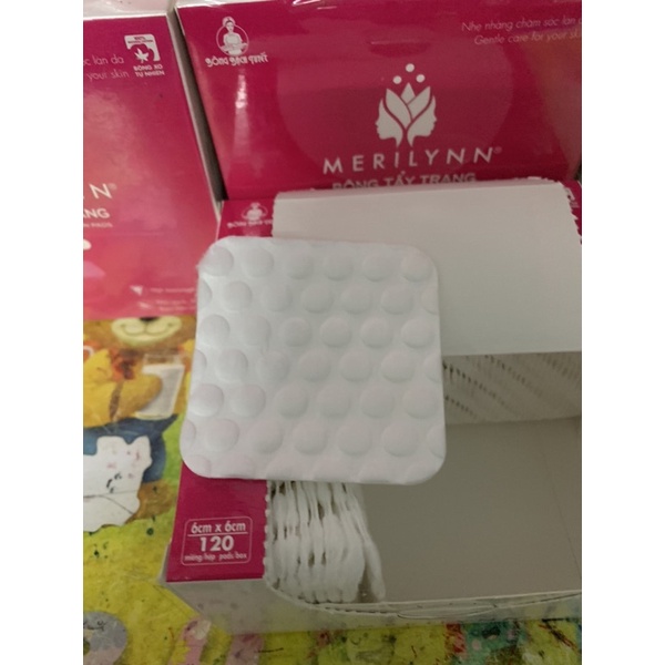 Bông tẩy trang MERILYNN hộp 120 miếng
