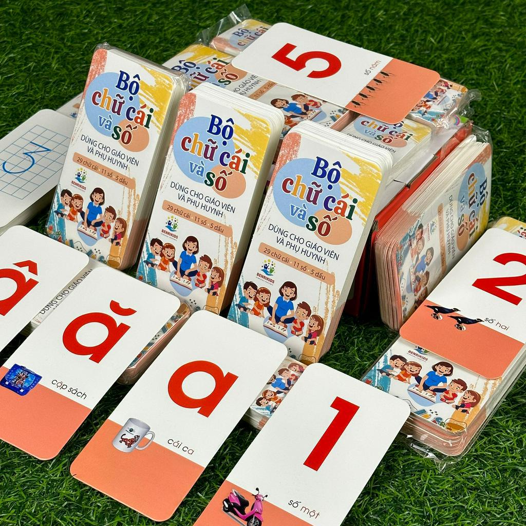 Bộ Thẻ Flascard, Giáo Cụ Montessori Cho Bé Học Chữ Cái, Số Đếm Và Luyện Viết Từ Sớm