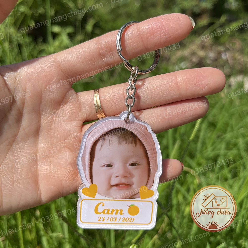 Phụ kiện treo xe, Móc chìa khóa ghép chibi theo yêu cầu, chất liệu mika
