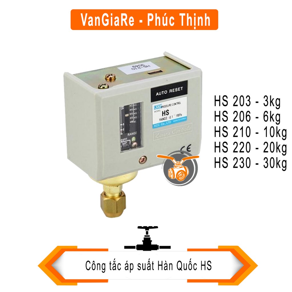 Công tắc áp suất Hàn Quốc HS203 HS206 HS210 HS220 HS230