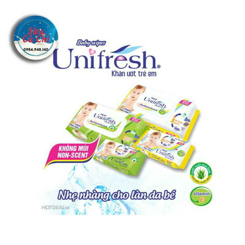 KHÔNG MÙI - Khăn ướt Unifresh