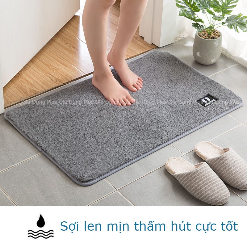 Thảm lau chân phòng tắm, khách, bếp Pihouse, chất liệu nỉ len mềm,chống trươn trượt.KT40x60cm