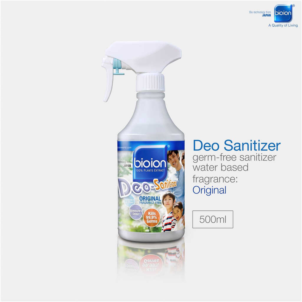 Chai Xịt BIOION DEO SANITIZER GERMS-FREE SANITIZER ORIGINAL  Khử Trùng, Diệt Khuẩn  Không Mùi 500ML