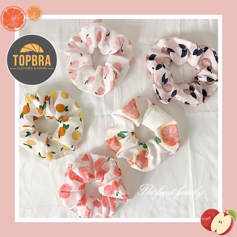 Buộc Tóc Scrunchies Hình Trái Cây Dễ Thương Phong Cách Hàn Quốc TOPBRA