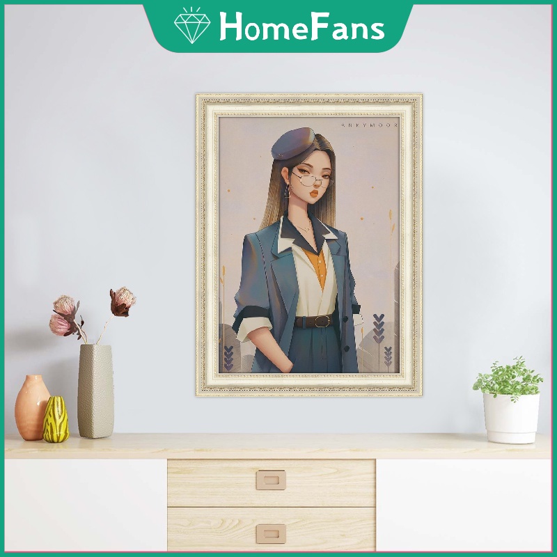 Tranh đính đá 5D tự làm 30x40cm hình cô gái trang trí nhà cửa