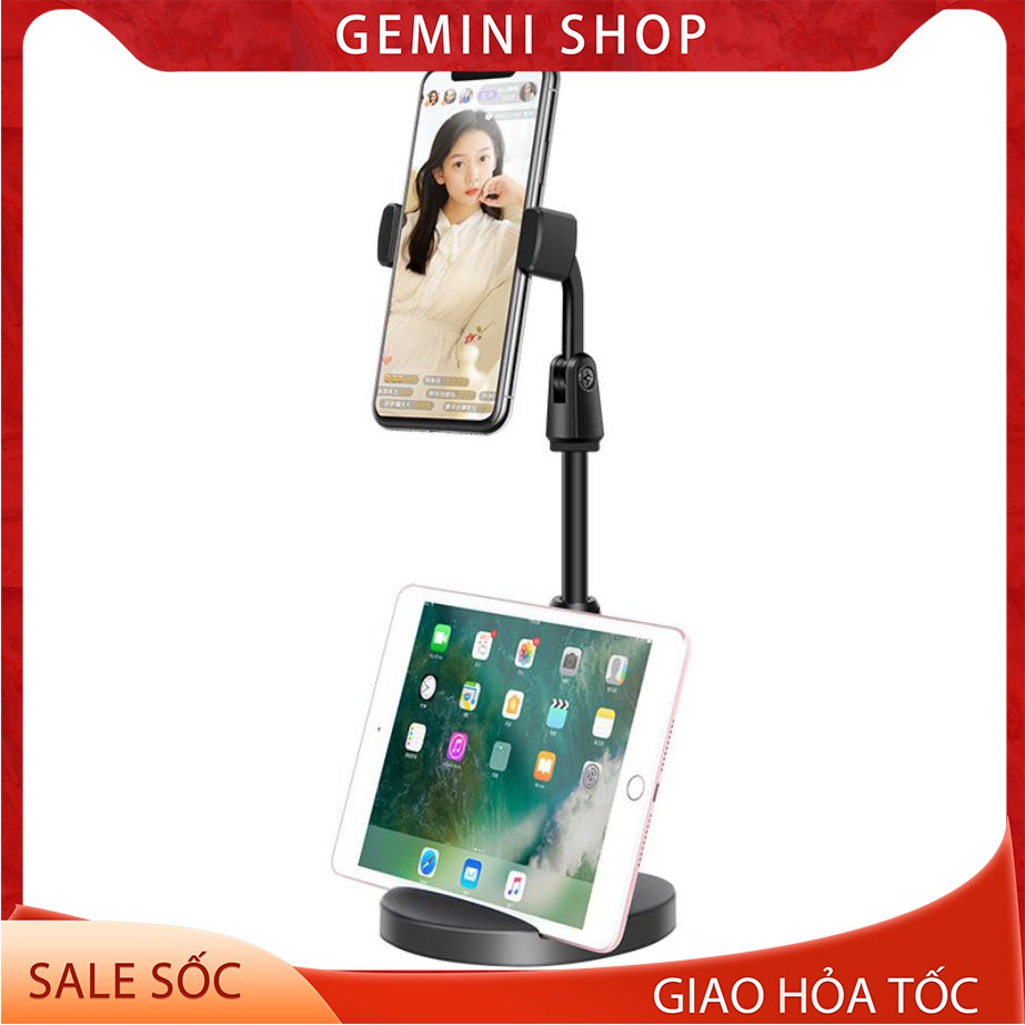 Giá Đỡ Kẹp Điện Thoại livestream xem video mã D30 để bàn điều chỉnh cao từ 24cm - 31cm xoay 360 độ GEMINI SHOP