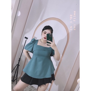 [MÚP BIGSIZE 60-100KG] Áo kiểu cổ vuông chất xốp