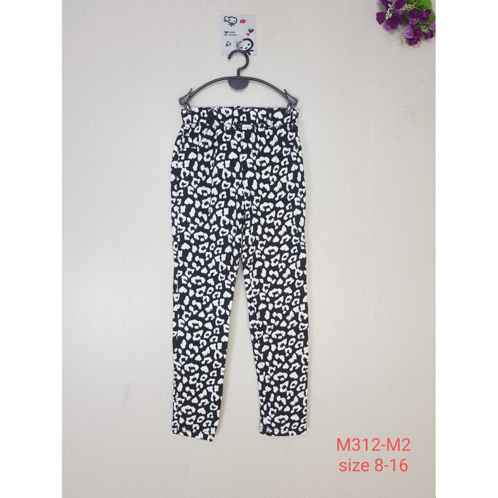 M312 -Quần bé gái legging da cá dài, legging nâu đốm trắng ,size to, dày dặn, made in Việt Nam