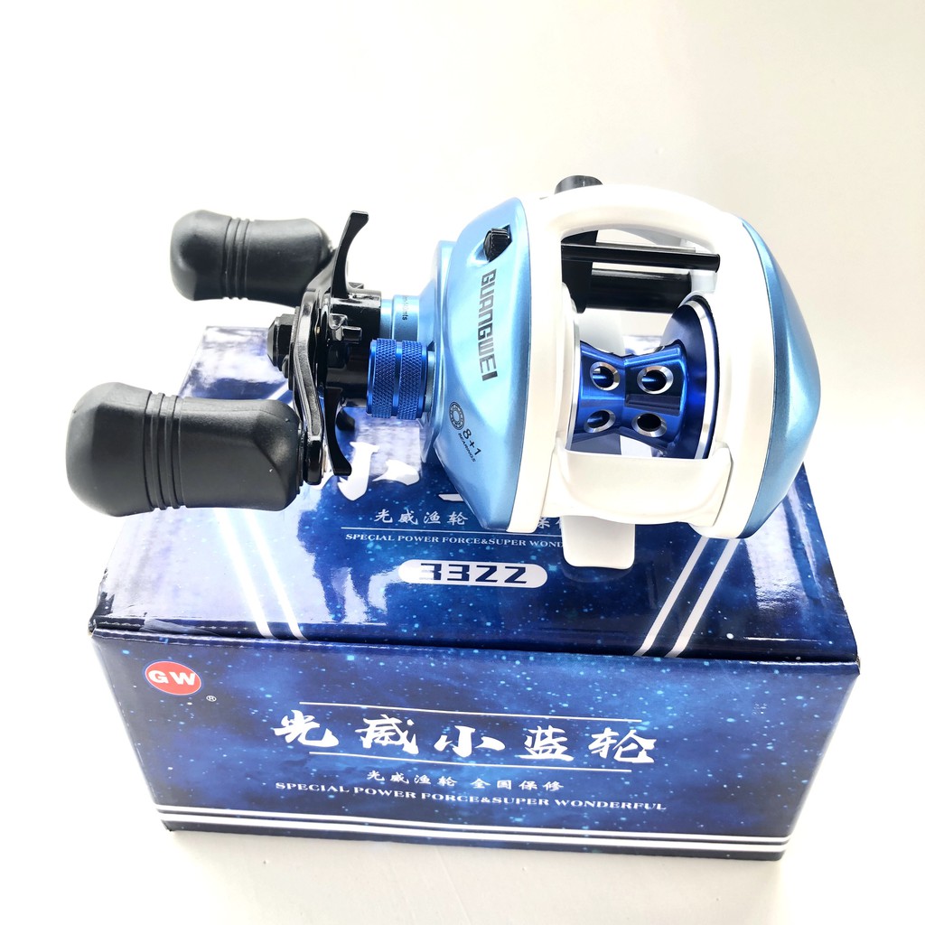 Máy câu ngang GW tay trái 3322 xanh , chính hãng Trắng Xanh hàng chuẩn y hìnhg