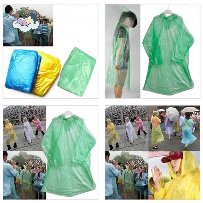 【RYT】1PCS Disposable Raincoat Adult Emergency Waterproof Poncho Unisex Rainwear Camping Rain Coat