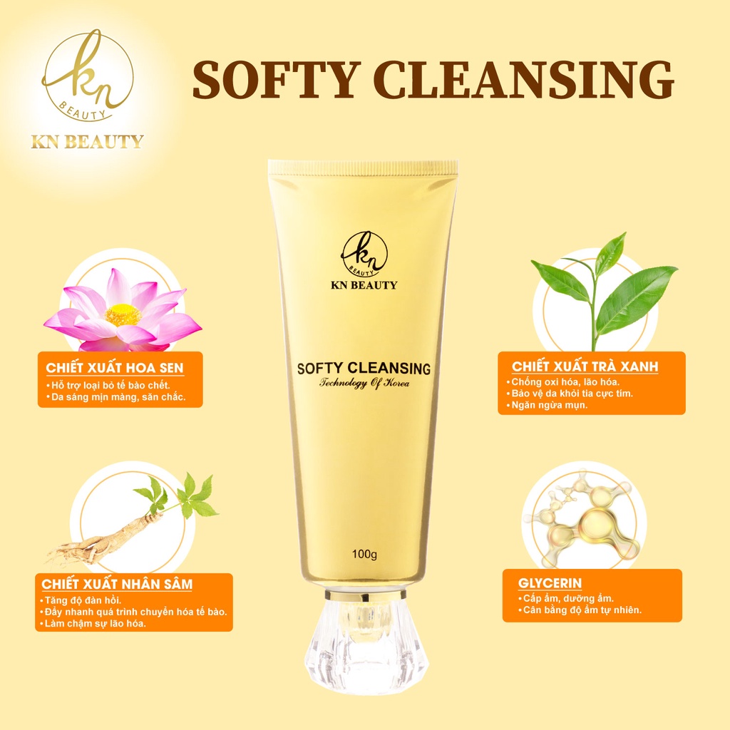 Sữa Rửa Mặt KN Beauty giữ ẩm cho da Softy Cleansing 100g