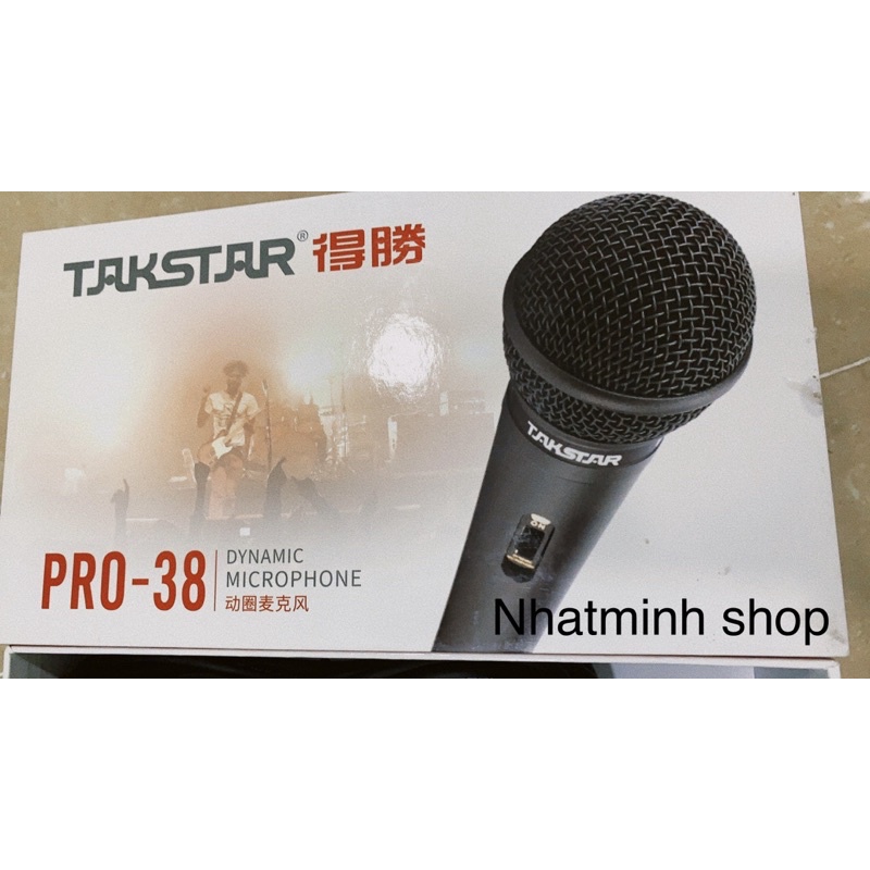 Mic Karaoke có dây Takstar Pro-38, hát cực hay, chống hú,hàng bảo hàng 6 tháng.