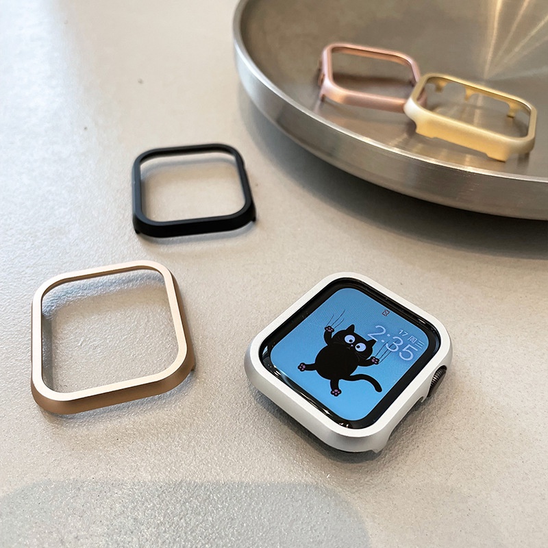 Khung Kim Loại Bảo Vệ Cho Đồng Hồ Thông Minh Apple Watch 7 SE Series 6 5 4 3 iWatch 45mm 41mm 40mm 44mm 38mm 42mm
