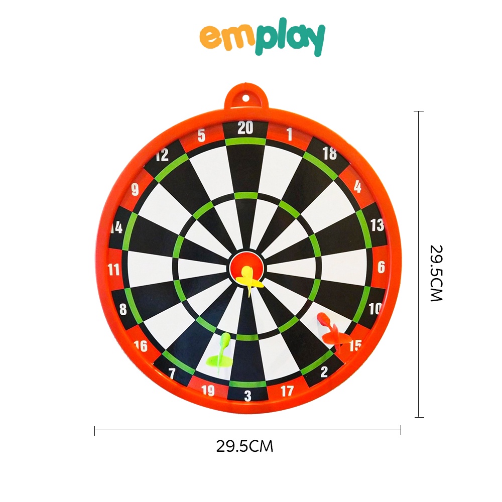 Phi tiêu nam châm Emplay gồm 1 bia mục tiêu 2 mặt và 3 tiêu an toàn cho trẻ nhỏ thoải mái vận động thể thao khoẻ mạnh