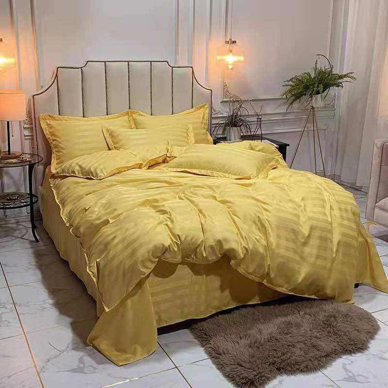 Bộ chăn ga gối cotton 3F đơn sắc kẻ mờ sang trọng | BigBuy360 - bigbuy360.vn