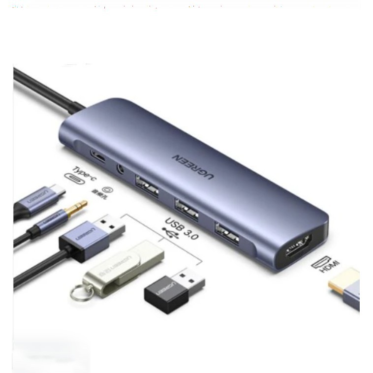 Bộ chuyển đổi đa năng USB type C 6 in 1 UGREEN 80132