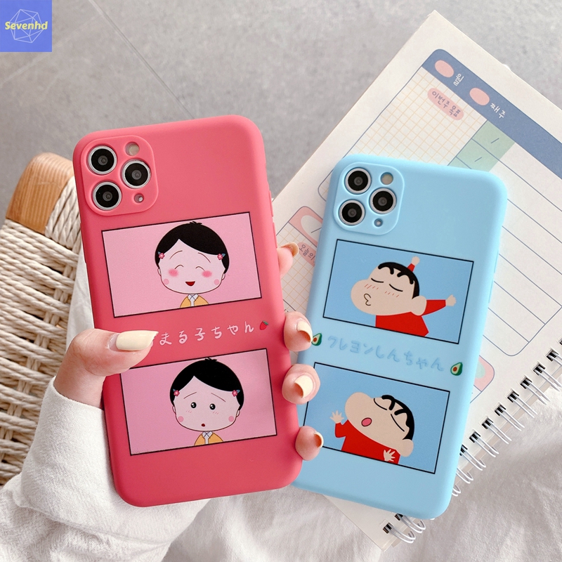 Ốp điện thoại mềm hình cậu bé bút chì Shin và Chery Maruko cho Xiaomi Redmi Note 9s 9 Pro K30 Pro Mi 10 Lite Mi 10 Pro