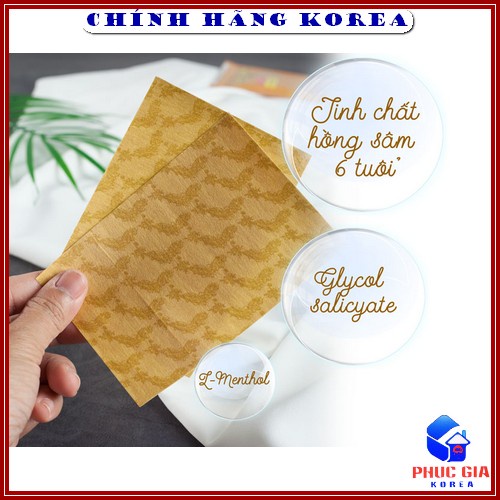 Cao dán hồng sâm hàn quốc chính hãng, gói 20 miếng - Cao dán sâm Power đỏ giảm đau lưng, đau cơ, đau vai gáy - phucgia