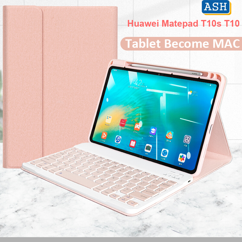 Bao Da Kèm Bàn Phím Không Dây Cho Huawei Matepad T10S T10 / Matepad Pro 10.8 10.4 2020 / Mediapad M6 10.8