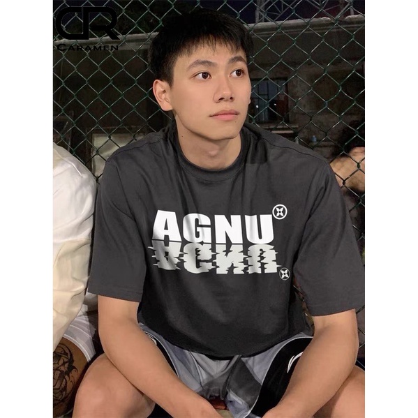 Áo Thun Nam Nữ Unisex Tay Lỡ Rộng In chữ AGNU