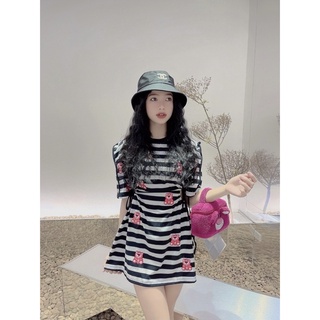 đầm kẽ sọc gấu bigsize