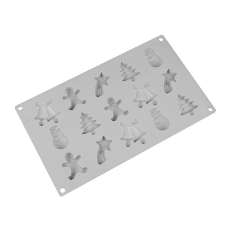 1 Khuôn Làm Bánh Bằng Silicone Hình Nguyên Tố Giáng Sinh 3D