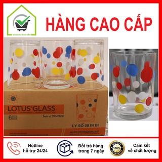 Cốc Thủy Tinh-Bộ 6 Cốc Thủy Tinh Chấm Hoa Bi