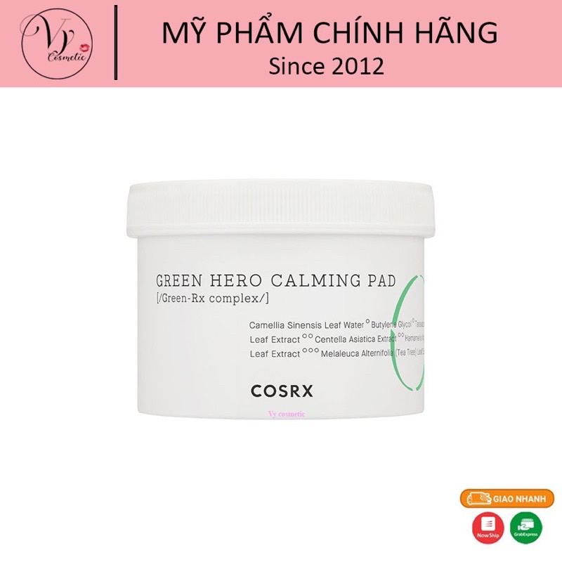 Tẩy da chết, làm dịu da nhạy cảm dạng miếng bông COSRX One Step Green Hero Calming Pads 70 miếng Mẫu 2020