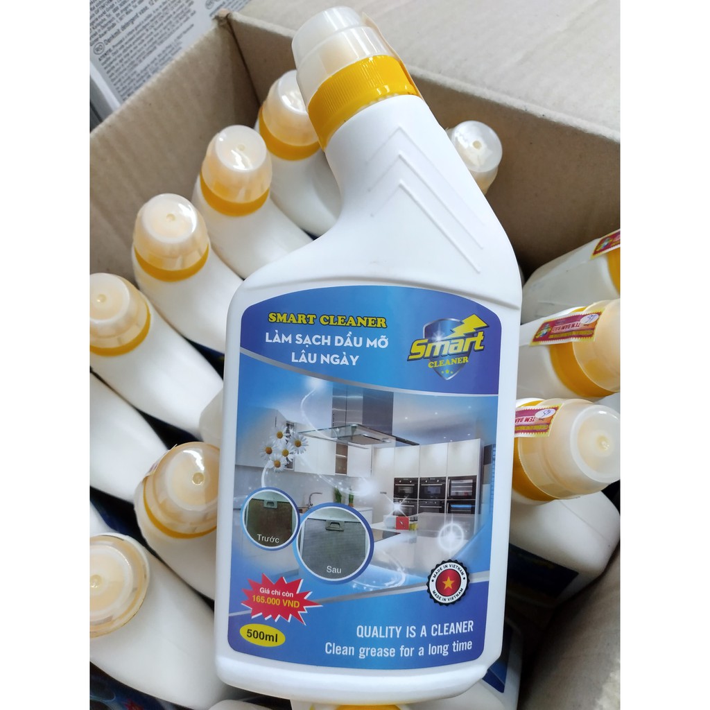 Smart Cleaner 500ml- dung dịch làm sạch bay vết dầu mỡ bám két bẩn lâu ngày của máy hút mùi, bếp...