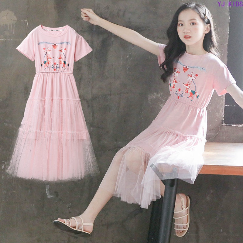 Đầm Công Chúa Ngắn Tay Thời Trang Mùa Hè Cho Bé Gái