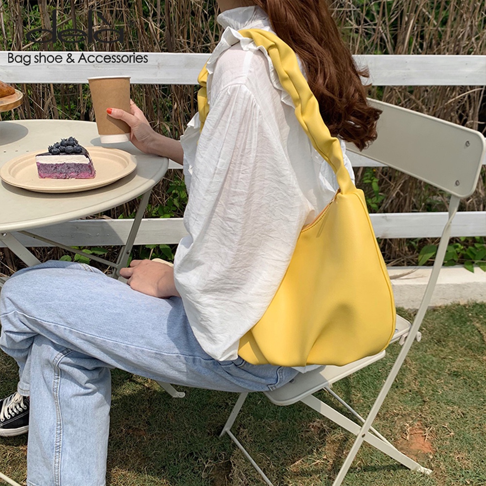 Dela Túi Xách Đeo Vai Hình Đám Mây Chất Liệu Mềm Mại Thời Trang Cho Nữ