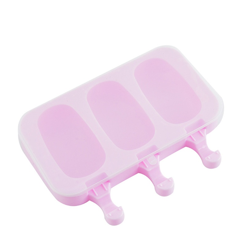 Set 2 Khuôn Silicone Làm Kem / Bánh Tráng Miệng DIY Sáng Tạo Có Nắp Đậy