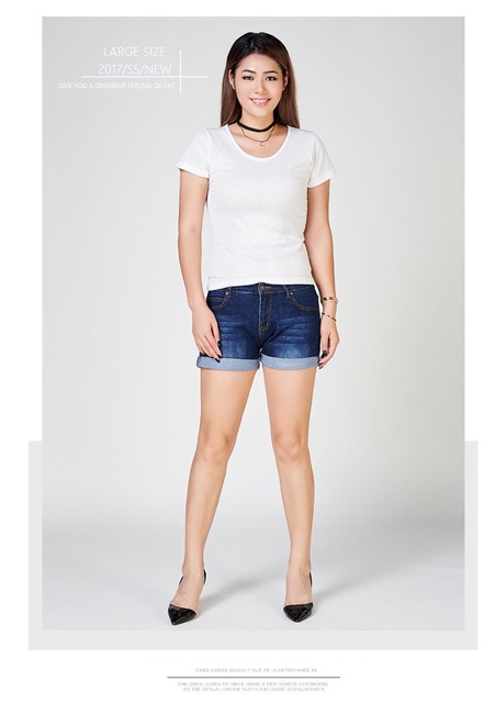 Quần short ngắn jean thun big size lai lật size đại 60-100kg